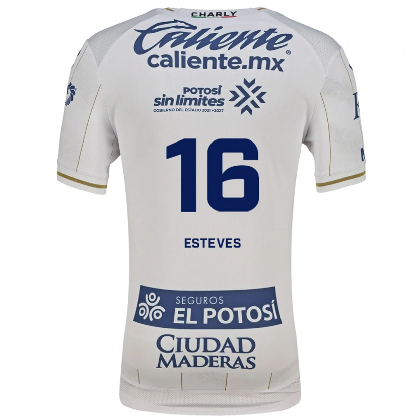 Danxen Homme Maillot Lucas Esteves #16 Blanc Bleu Tenues Extérieur 2026/27 T-Shirt