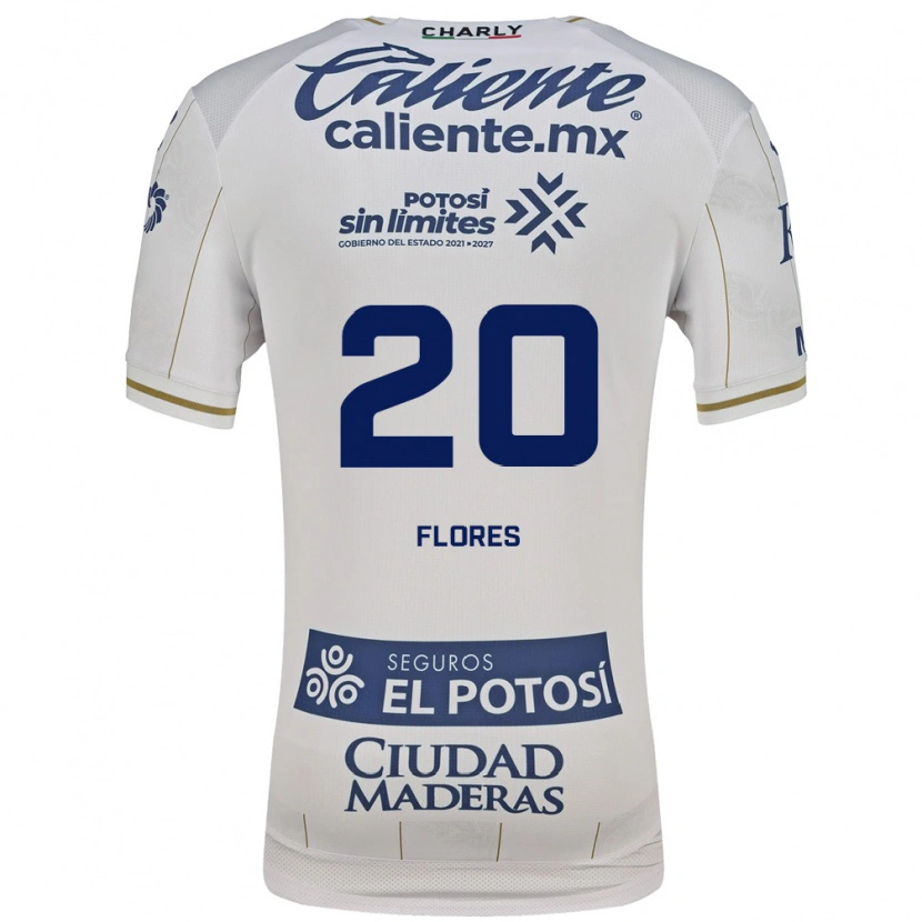 Danxen Homme Maillot Leonardo Flores #20 Blanc Bleu Tenues Extérieur 2026/27 T-Shirt