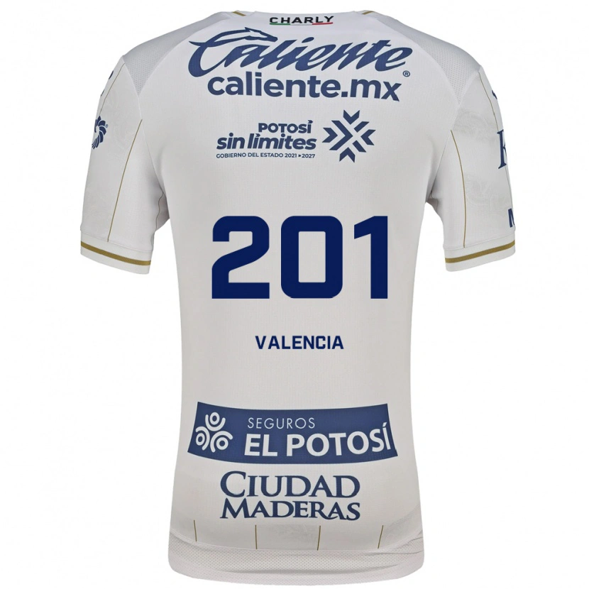 Danxen Homme Maillot Cristian Valencia #201 Blanc Bleu Tenues Extérieur 2026/27 T-Shirt