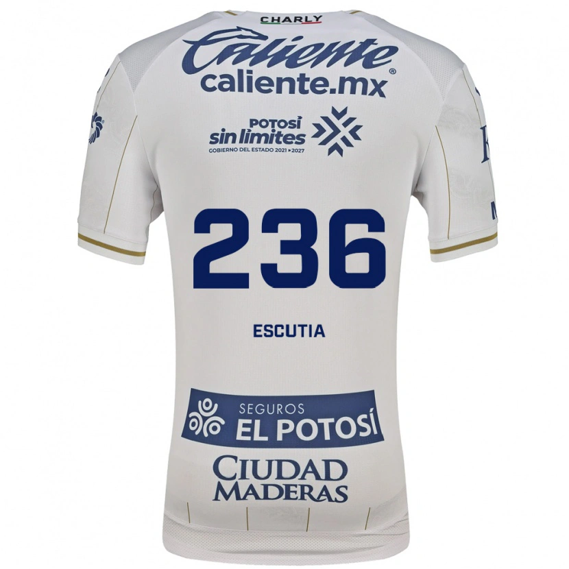 Danxen Homme Maillot Ángel Escutia #236 Blanc Bleu Tenues Extérieur 2026/27 T-Shirt
