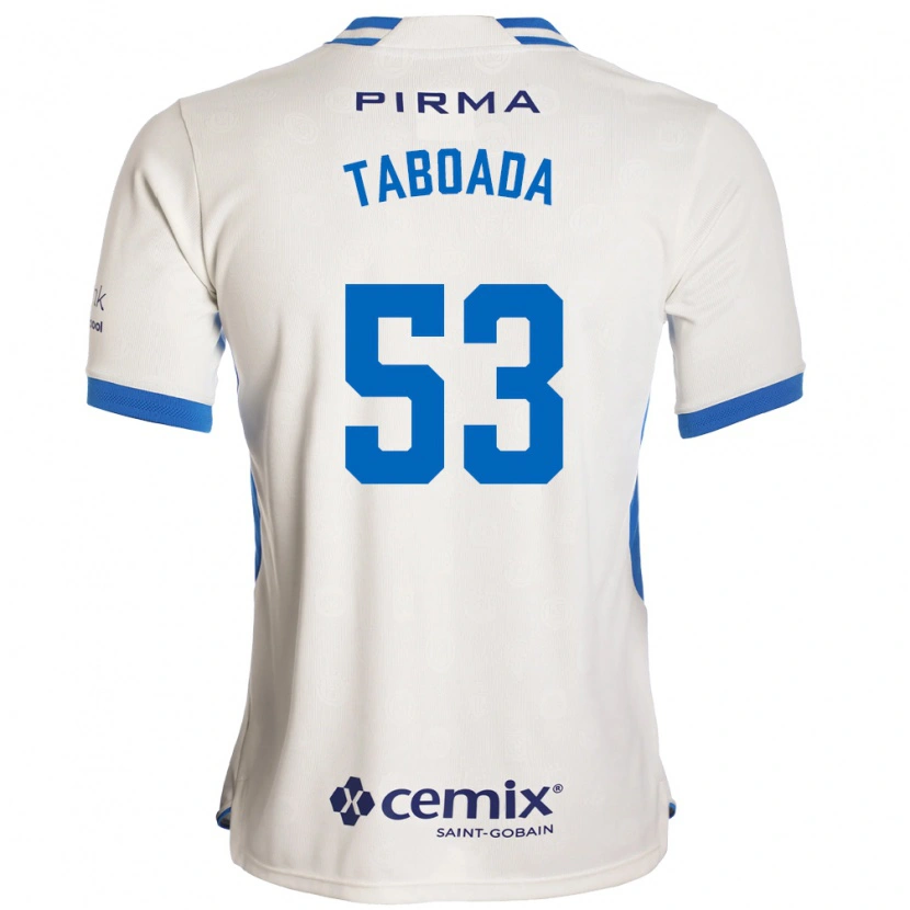 Danxen Homme Maillot Víctor Taboada #53 Blanc Bleu Rouge Tenues Extérieur 2026/27 T-Shirt
