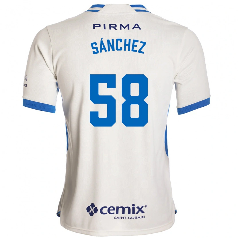 Danxen Homme Maillot Emmanuel Sánchez #58 Blanc Bleu Rouge Tenues Extérieur 2026/27 T-Shirt