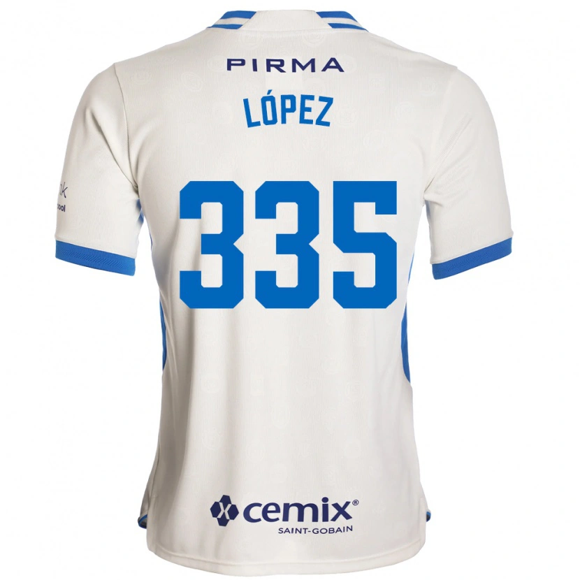 Danxen Homme Maillot Alfredo López #335 Blanc Bleu Rouge Tenues Extérieur 2026/27 T-Shirt