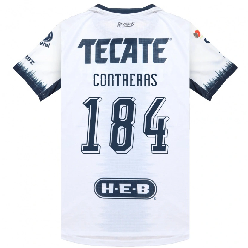 Danxen Homme Maillot Óscar Contreras #184 Blanc Bleu Encre Rouge Tenues Extérieur 2026/27 T-Shirt