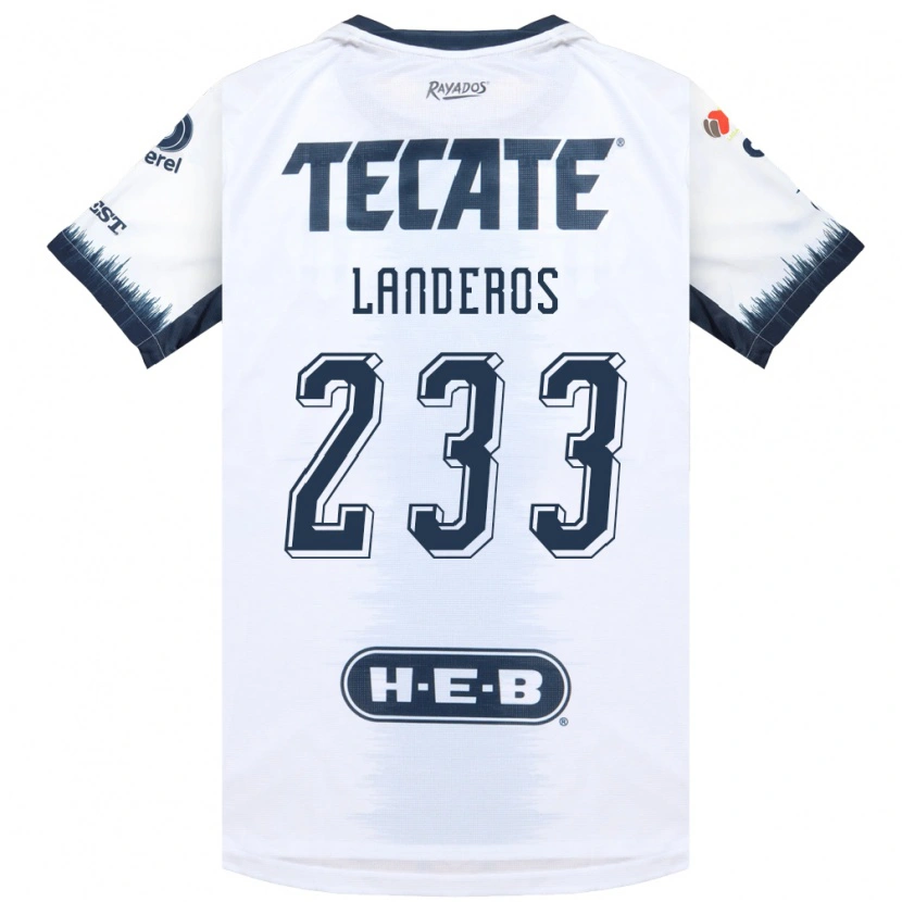 Danxen Homme Maillot Jorge Landeros #233 Blanc Bleu Encre Rouge Tenues Extérieur 2026/27 T-Shirt