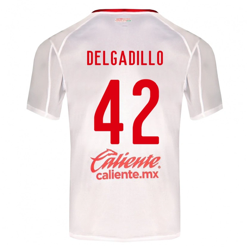 Danxen Homme Maillot Diego Delgadillo #42 Blanc Vert Rouge Tenues Extérieur 2026/27 T-Shirt