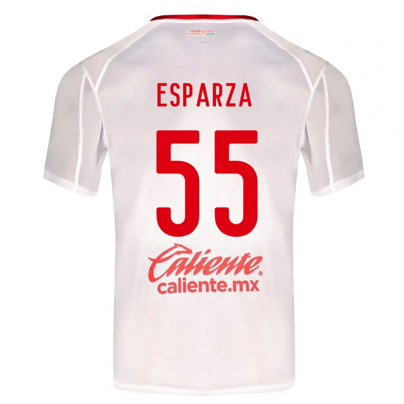 Danxen Homme Maillot Sebastián Esparza #55 Blanc Vert Rouge Tenues Extérieur 2026/27 T-Shirt