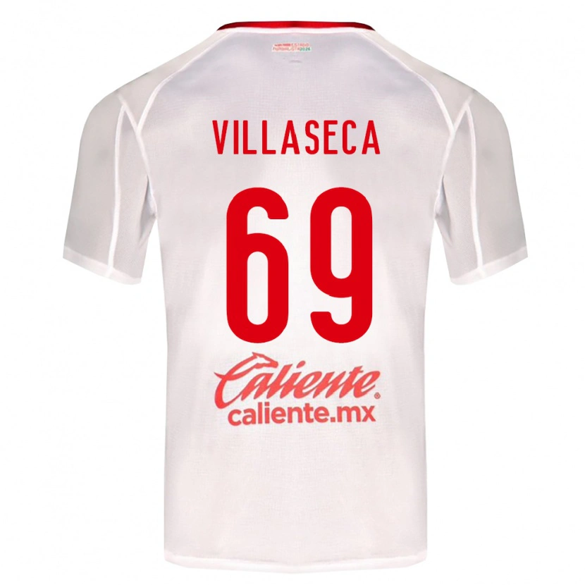 Danxen Homme Maillot Daniel Villaseca #69 Blanc Vert Rouge Tenues Extérieur 2026/27 T-Shirt