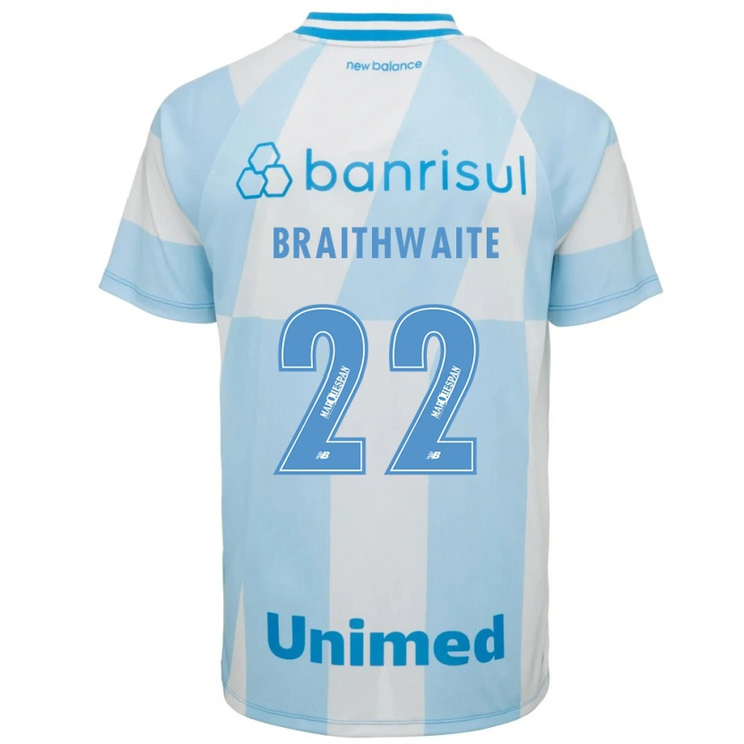 Danxen Homme Maillot Martin Braithwaite #22 Bleu Clair Blanc Tenues Extérieur 2026/27 T-Shirt