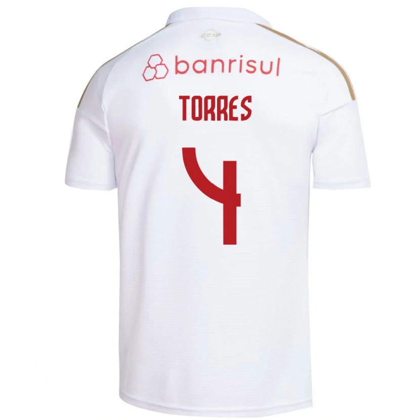 Danxen Homme Maillot Félix Torres #4 Blanc Rouge Tenues Extérieur 2026/27 T-Shirt