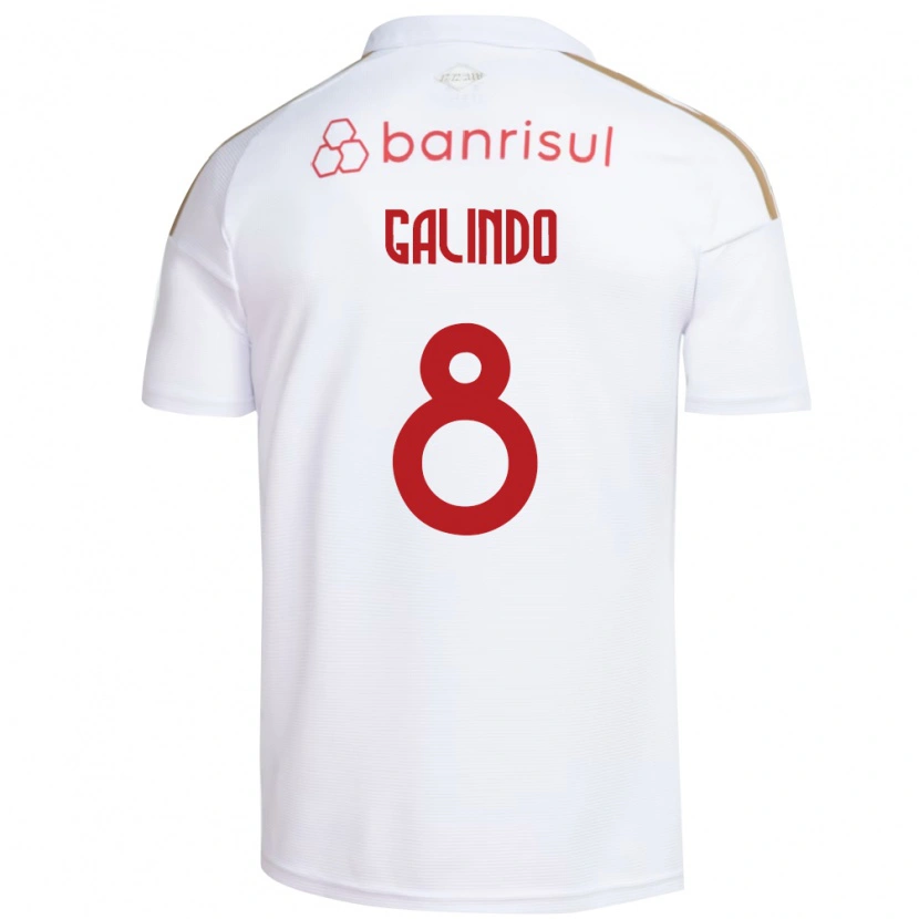 Danxen Homme Maillot João Galindo #8 Blanc Rouge Tenues Extérieur 2026/27 T-Shirt