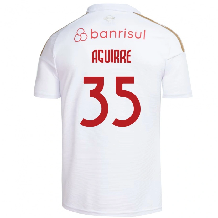 Danxen Homme Maillot Braian Aguirre #35 Blanc Rouge Tenues Extérieur 2026/27 T-Shirt