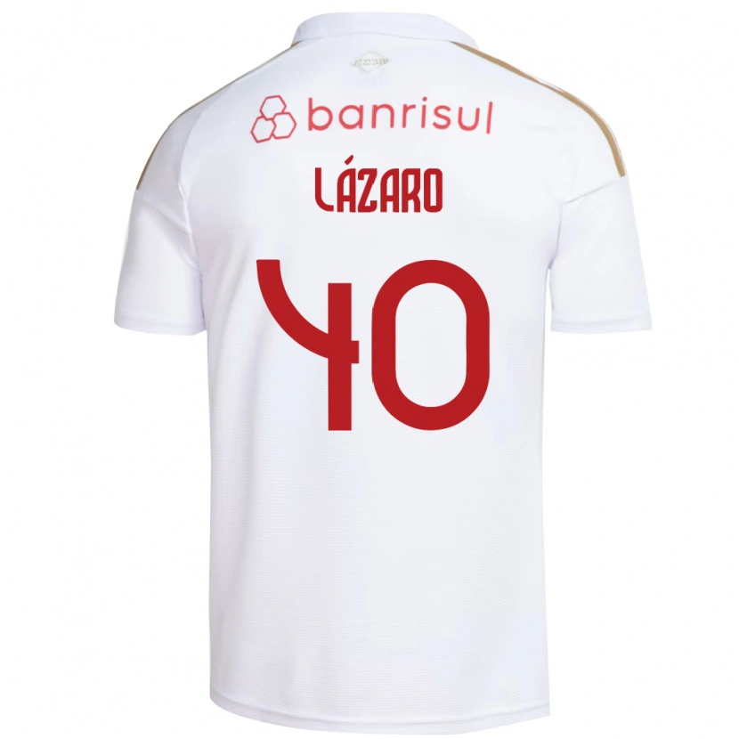 Danxen Homme Maillot Lázaro Gonçalves Do Nascimento Junior #40 Blanc Rouge Tenues Extérieur 2026/27 T-Shirt