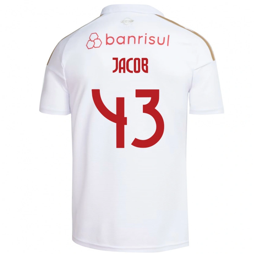 Danxen Homme Maillot Bernardo Jacob #43 Blanc Rouge Tenues Extérieur 2026/27 T-Shirt