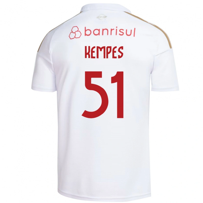 Danxen Homme Maillot João Gabriel Kempes Gonçalves #51 Blanc Rouge Tenues Extérieur 2026/27 T-Shirt
