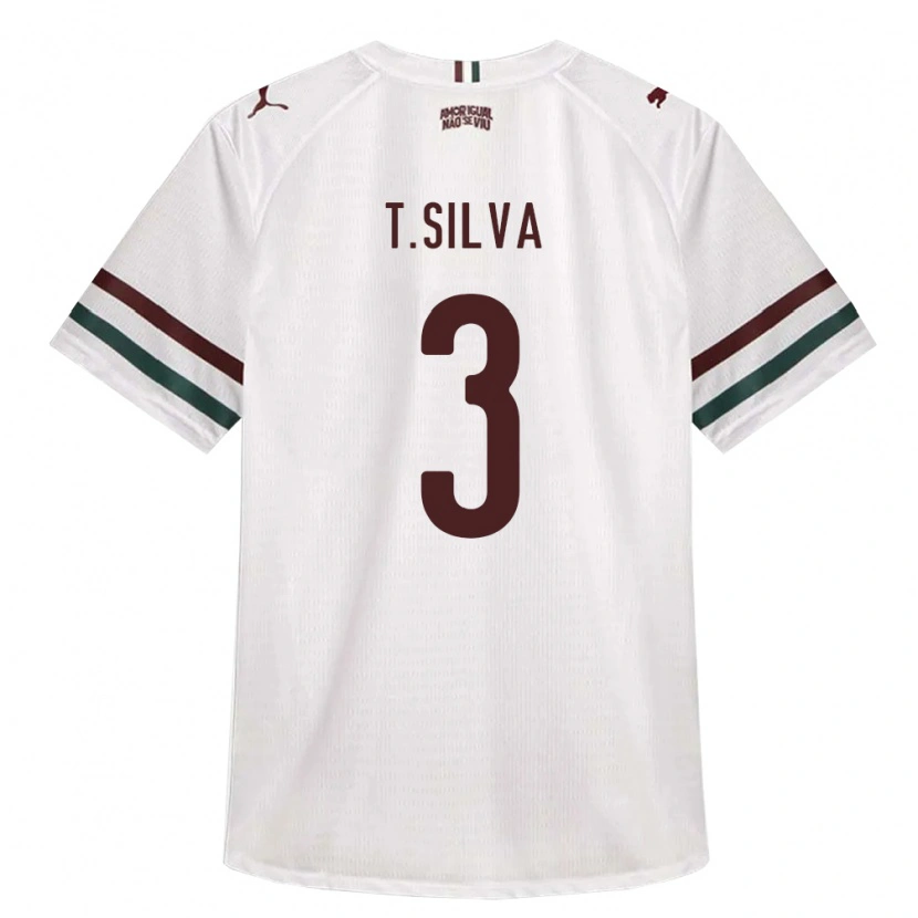 Danxen Homme Maillot Thiago Silva #3 Blanc Vert Bourgogne Tenues Extérieur 2026/27 T-Shirt