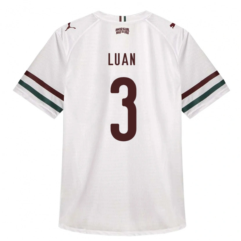 Danxen Homme Maillot Luan Braga Fernandes #3 Blanc Vert Bourgogne Tenues Extérieur 2026/27 T-Shirt