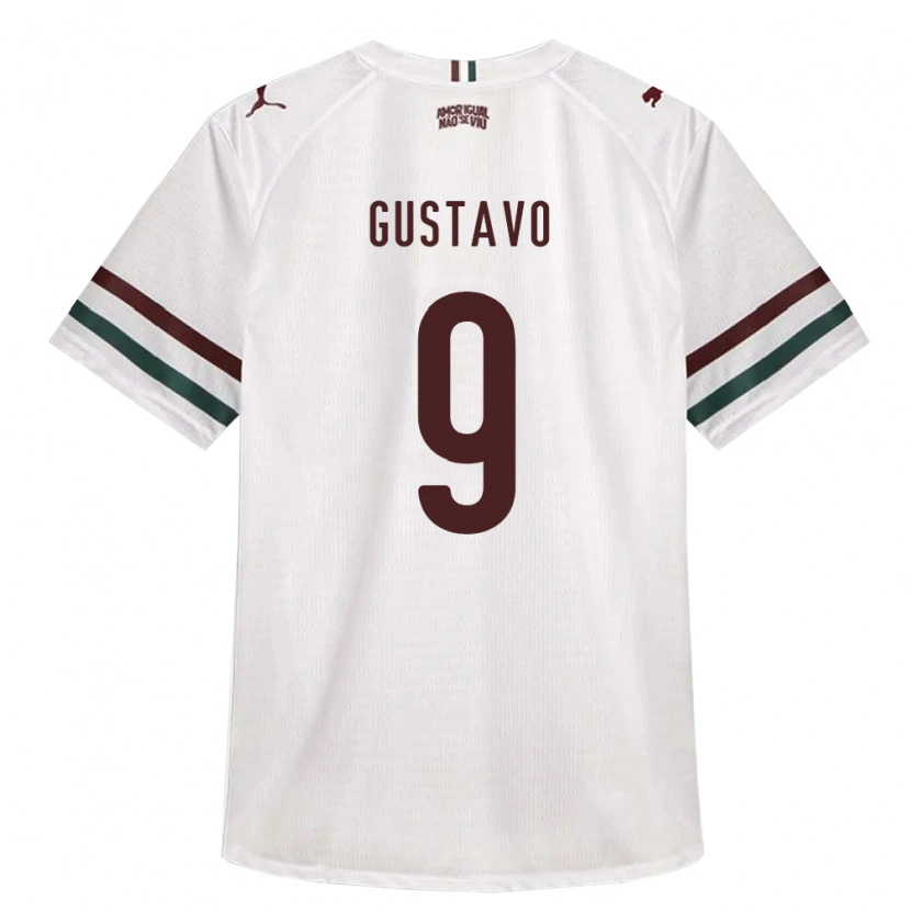 Danxen Homme Maillot Gustavo Teodoro Santos Da Silva #9 Blanc Vert Bourgogne Tenues Extérieur 2026/27 T-Shirt