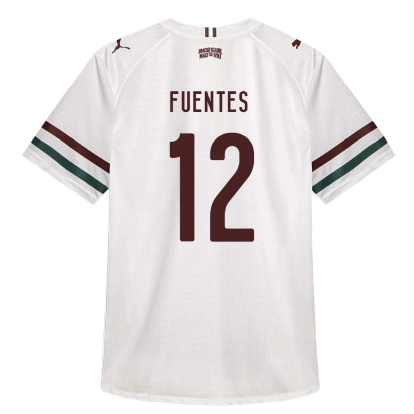 Danxen Homme Maillot Gabriel Fuentes #12 Blanc Vert Bourgogne Tenues Extérieur 2026/27 T-Shirt