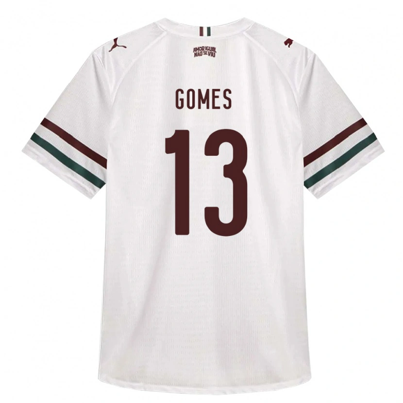Danxen Homme Maillot Rodrigo Gomes #13 Blanc Vert Bourgogne Tenues Extérieur 2026/27 T-Shirt