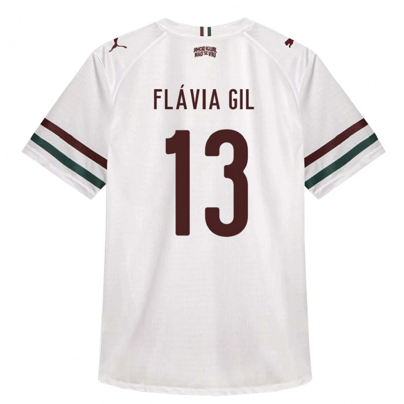 Danxen Homme Maillot Flávia Gil #13 Blanc Vert Bourgogne Tenues Extérieur 2026/27 T-Shirt