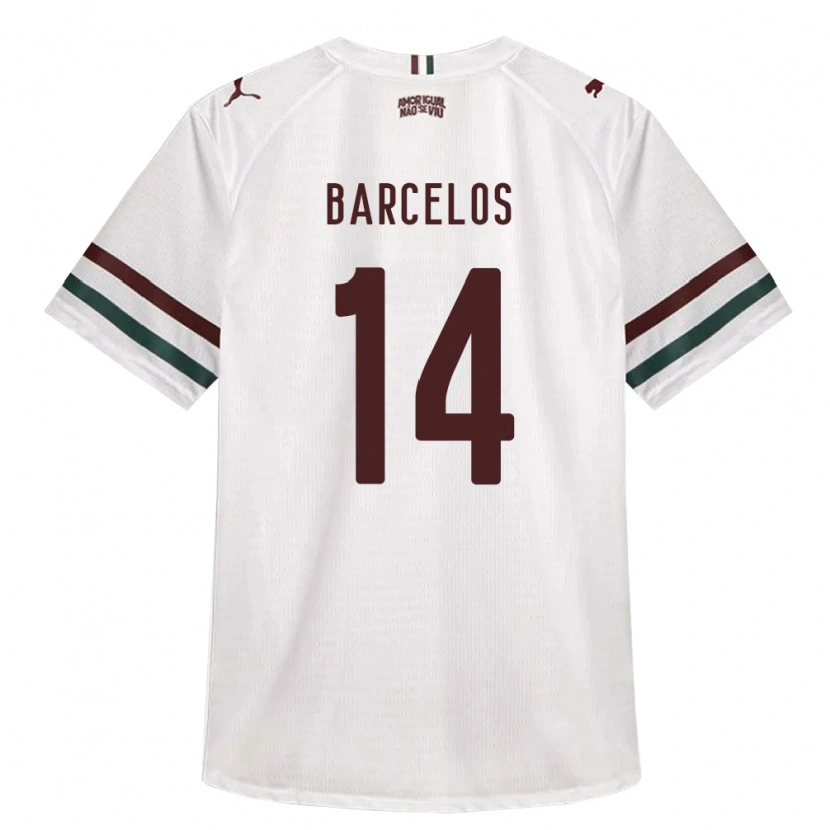 Danxen Homme Maillot Danilo Barcelos #14 Blanc Vert Bourgogne Tenues Extérieur 2026/27 T-Shirt
