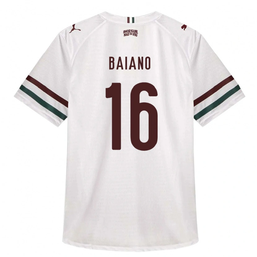 Danxen Homme Maillot Sérgio Baiano #16 Blanc Vert Bourgogne Tenues Extérieur 2026/27 T-Shirt