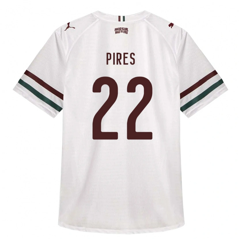 Danxen Homme Maillot Gabriel Pires #22 Blanc Vert Bourgogne Tenues Extérieur 2026/27 T-Shirt