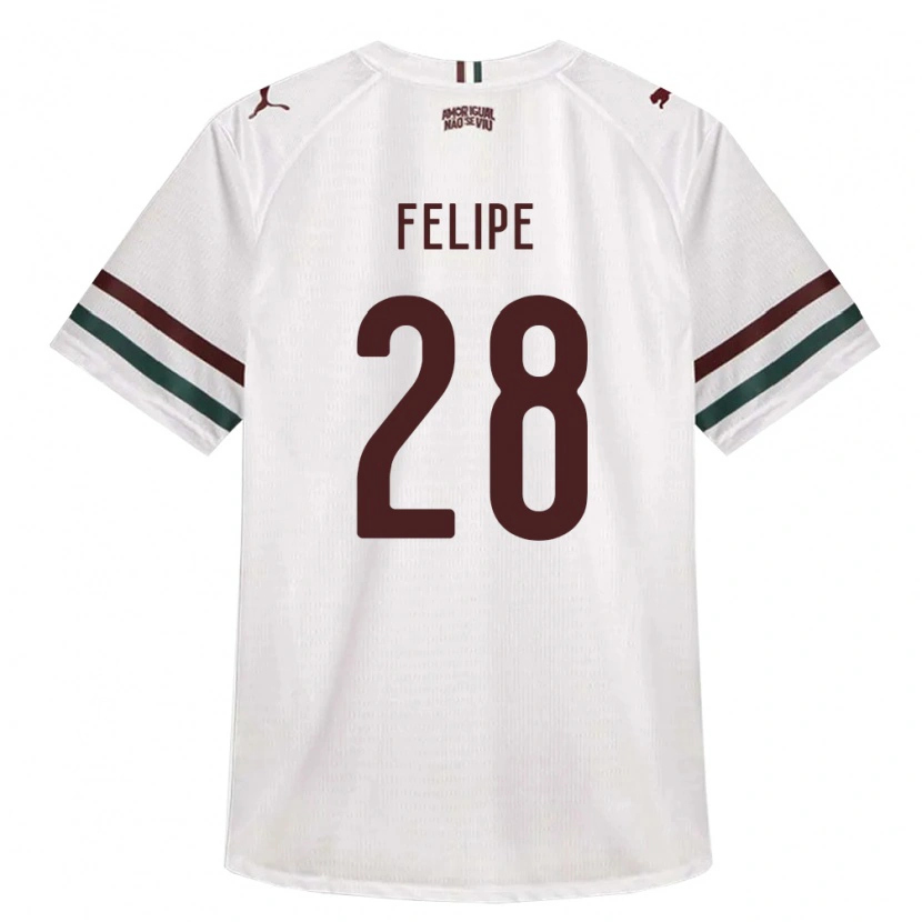 Danxen Homme Maillot Riquelme Felipe Silva De Almeida #28 Blanc Vert Bourgogne Tenues Extérieur 2026/27 T-Shirt