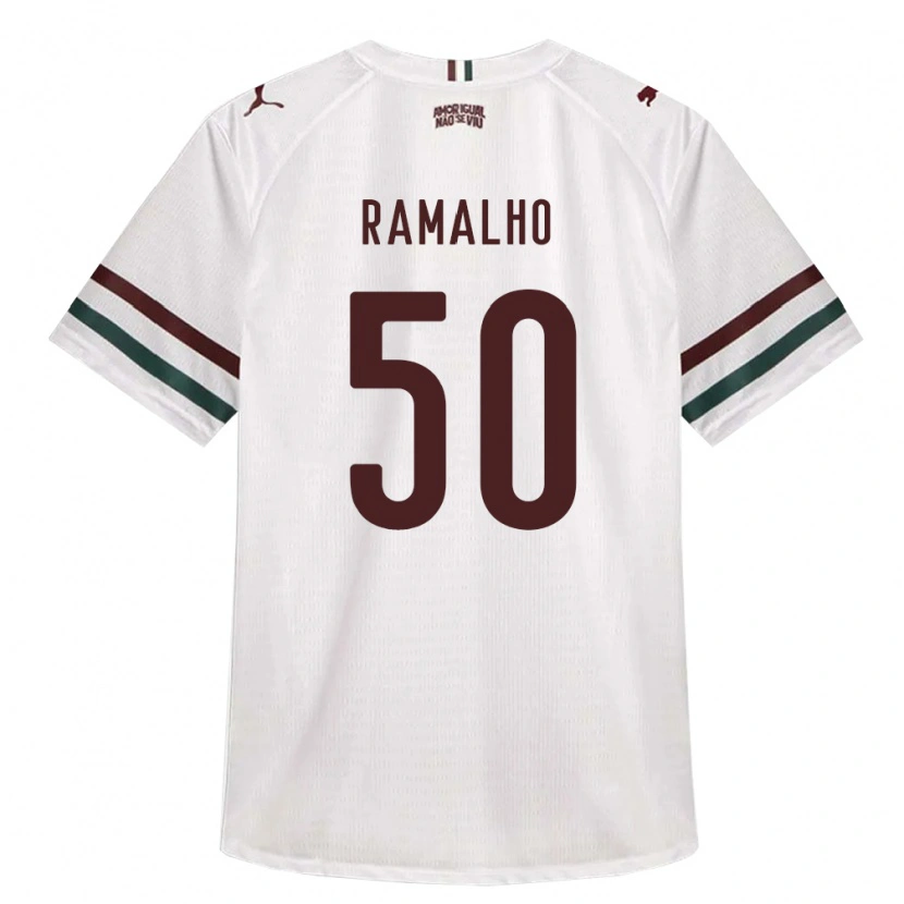 Danxen Homme Maillot Gustavo Ramalho #50 Blanc Vert Bourgogne Tenues Extérieur 2026/27 T-Shirt