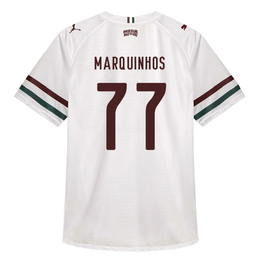 Danxen Homme Maillot Marquinhos #77 Blanc Vert Bourgogne Tenues Extérieur 2026/27 T-Shirt
