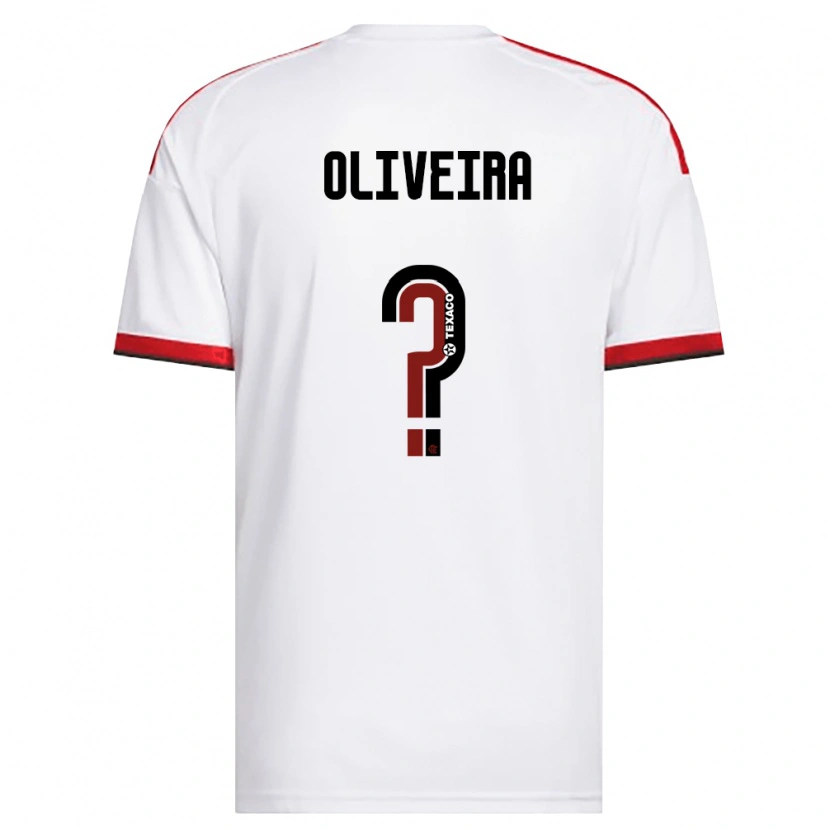 Danxen Homme Maillot Lucas Oliveira #0 Blanc Rouge Noir Tenues Extérieur 2026/27 T-Shirt