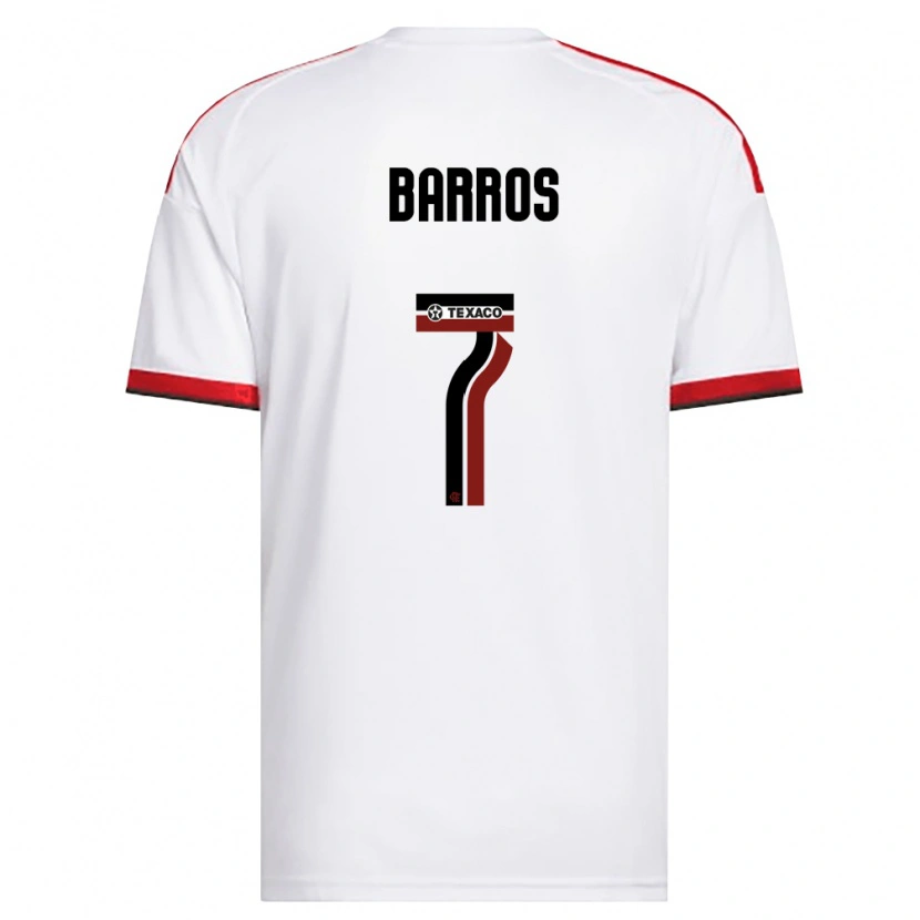 Danxen Homme Maillot Rafa Barros #7 Blanc Rouge Noir Tenues Extérieur 2026/27 T-Shirt