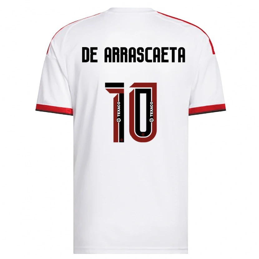 Danxen Homme Maillot Giorgian De Arrascaeta #10 Blanc Rouge Noir Tenues Extérieur 2026/27 T-Shirt