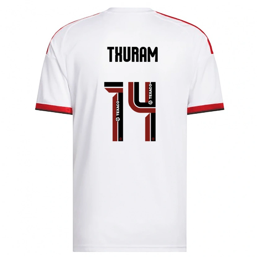 Danxen Homme Maillot Daniel Thuram #14 Blanc Rouge Noir Tenues Extérieur 2026/27 T-Shirt
