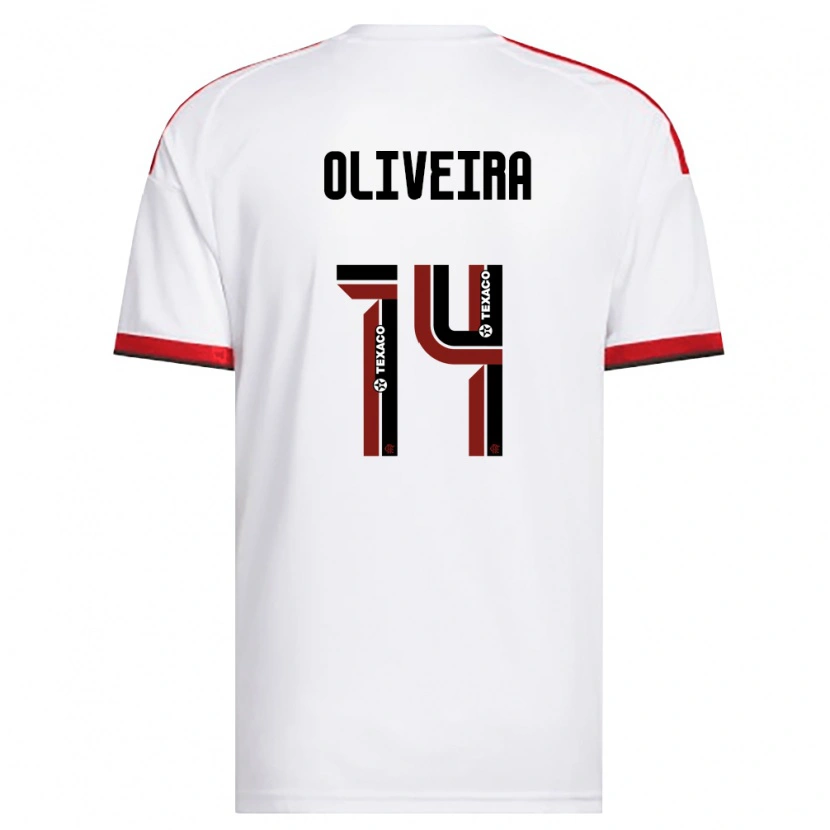 Danxen Homme Maillot Gustavo Oliveira #14 Blanc Rouge Noir Tenues Extérieur 2026/27 T-Shirt