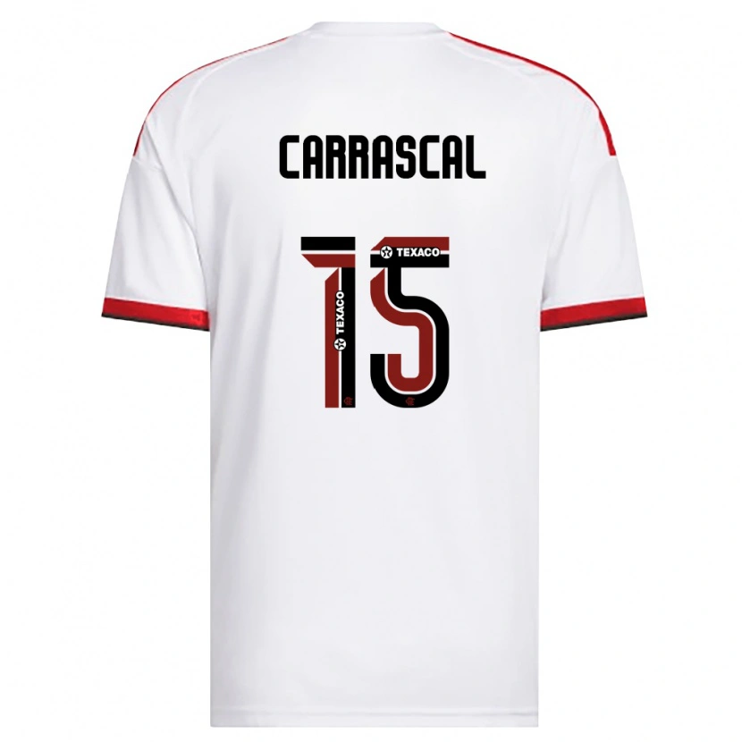 Danxen Homme Maillot Jorge Carrascal #15 Blanc Rouge Noir Tenues Extérieur 2026/27 T-Shirt