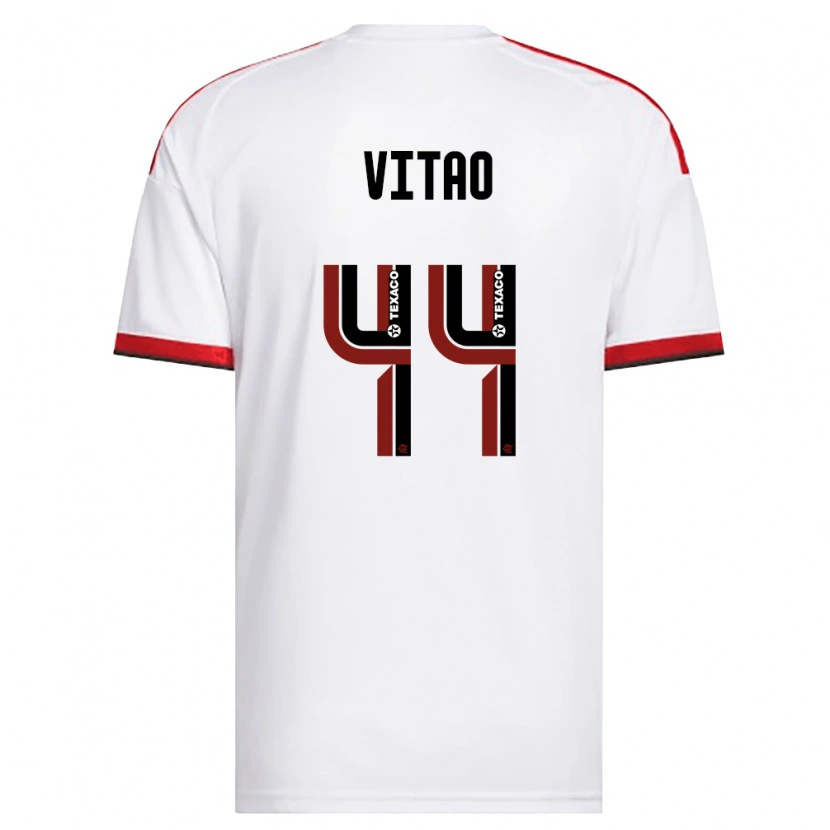 Danxen Homme Maillot Vitor Eduardo Da Silva Matos #44 Blanc Rouge Noir Tenues Extérieur 2026/27 T-Shirt