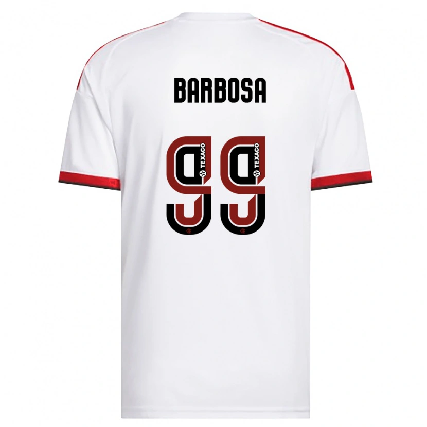 Danxen Homme Maillot Gabriel Barbosa #99 Blanc Rouge Noir Tenues Extérieur 2026/27 T-Shirt