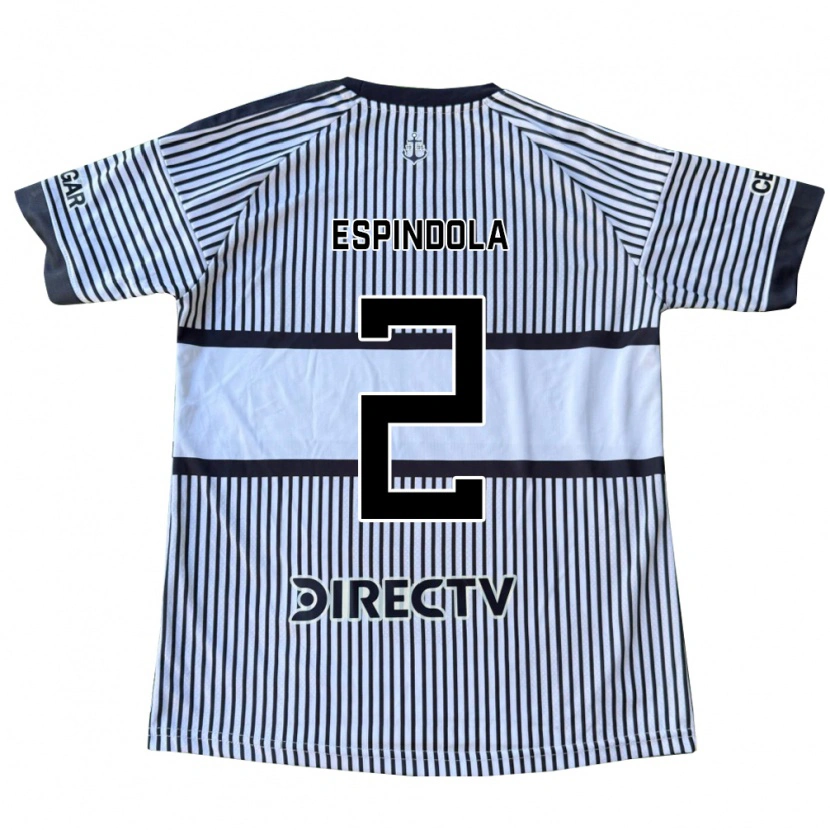 Danxen Homme Maillot Noelia Espindola #2 Blanc Noir Jaune Tenues Extérieur 2026/27 T-Shirt