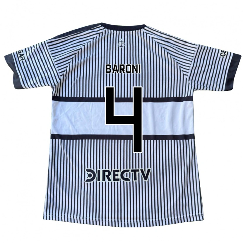 Danxen Homme Maillot Matías Baroni #4 Blanc Noir Jaune Tenues Extérieur 2026/27 T-Shirt