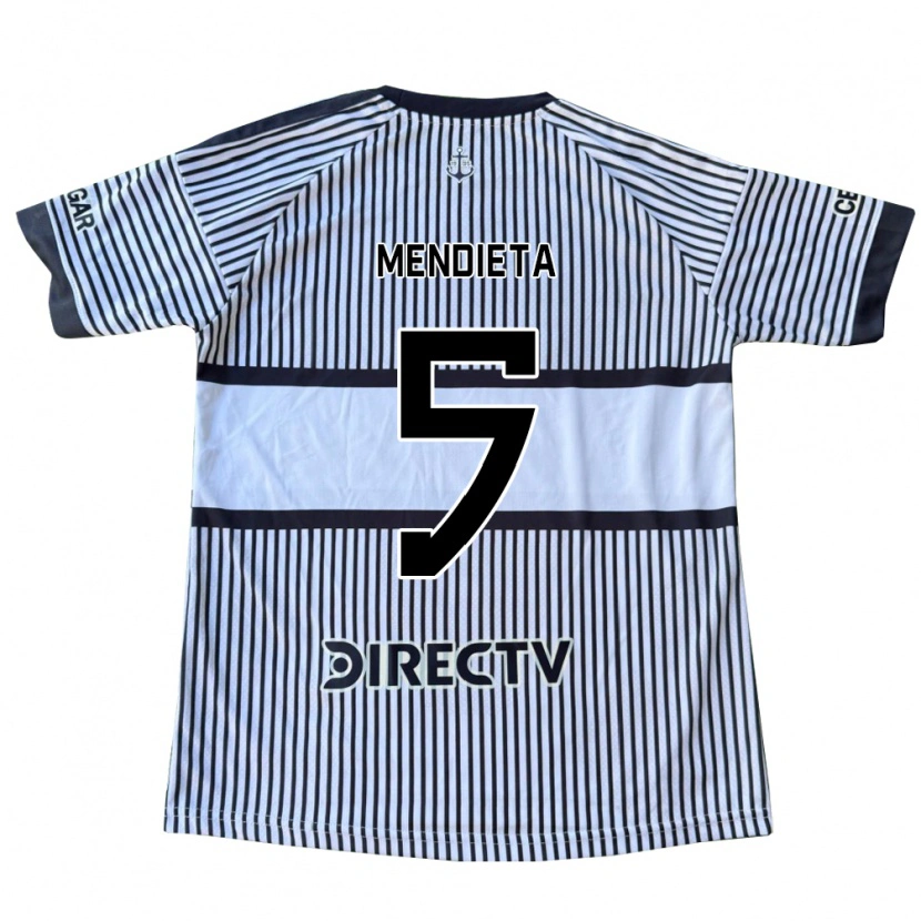 Danxen Homme Maillot Julián Mendieta #5 Blanc Noir Jaune Tenues Extérieur 2026/27 T-Shirt