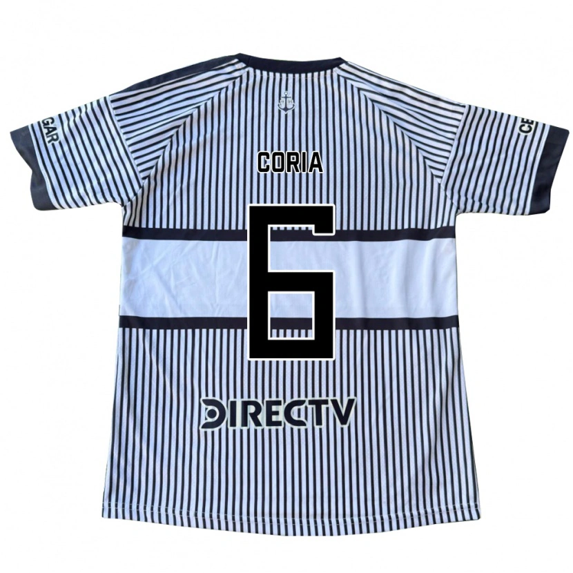 Danxen Homme Maillot Julio Coria #6 Blanc Noir Jaune Tenues Extérieur 2026/27 T-Shirt