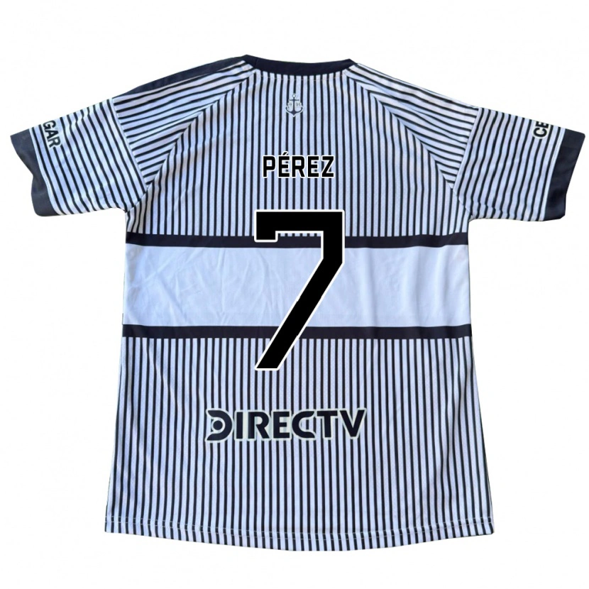 Danxen Homme Maillot Franco Pérez #7 Blanc Noir Jaune Tenues Extérieur 2026/27 T-Shirt