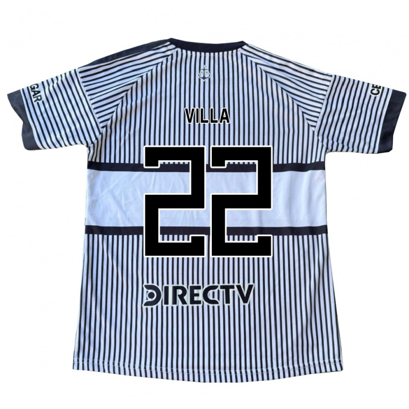 Danxen Homme Maillot Sebastián Villa #22 Blanc Noir Jaune Tenues Extérieur 2026/27 T-Shirt