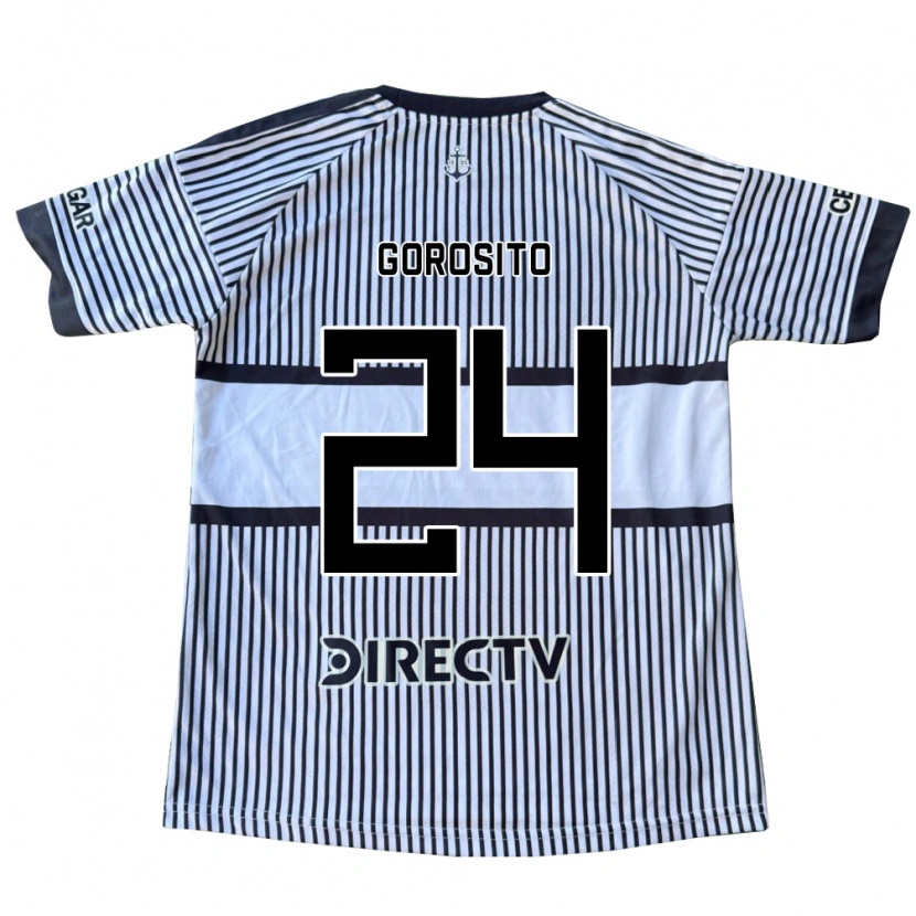 Danxen Homme Maillot Dylan Gorosito #24 Blanc Noir Jaune Tenues Extérieur 2026/27 T-Shirt