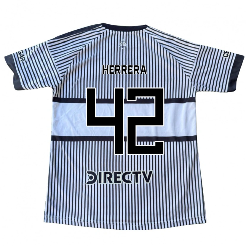 Danxen Homme Maillot Facundo Herrera #42 Blanc Noir Jaune Tenues Extérieur 2026/27 T-Shirt