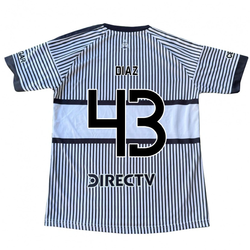 Danxen Homme Maillot Tomas Diaz #43 Blanc Noir Jaune Tenues Extérieur 2026/27 T-Shirt
