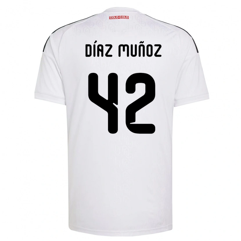 Danxen Femme Maillot Cristian Díaz Muñoz #42 Blanc Noir Tenues Domicile 2026/27 T-Shirt