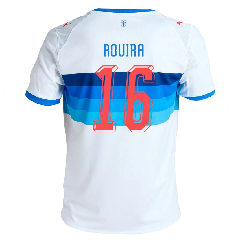 Danxen Femme Maillot Brayan Rovira #16 Blanc Bleu Ciel Tenues Domicile 2026/27 T-Shirt